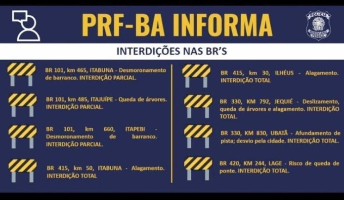 Estradas interditadas Bahia estradas interditadas Bahia