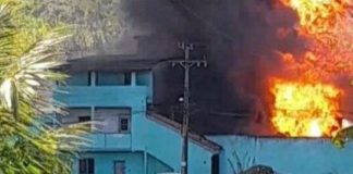 Explosão causa incêndio em empresa de transportes na cidade de Candeias.