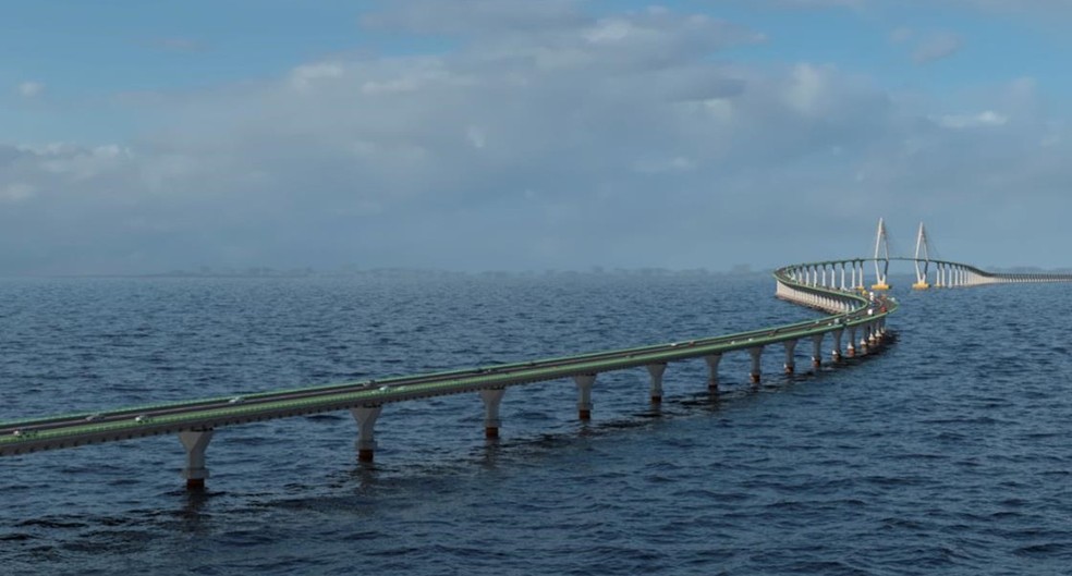 Projeção Ponte Salvador-Itaparica