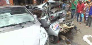 Acidente com caminhão causa estrago na Baixa de Quintas.