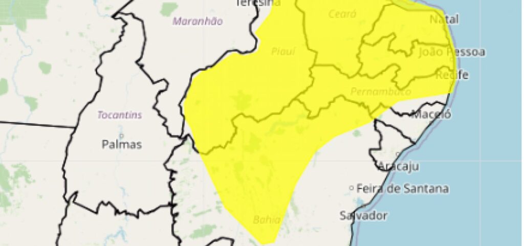 Inmet emite alerta para vendaval em mais de 100 cidades da Bahia