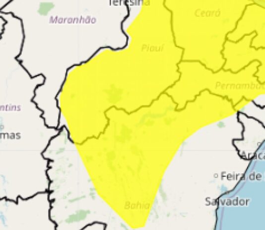 Inmet emite alerta para vendaval em mais de 100 cidades da Bahia