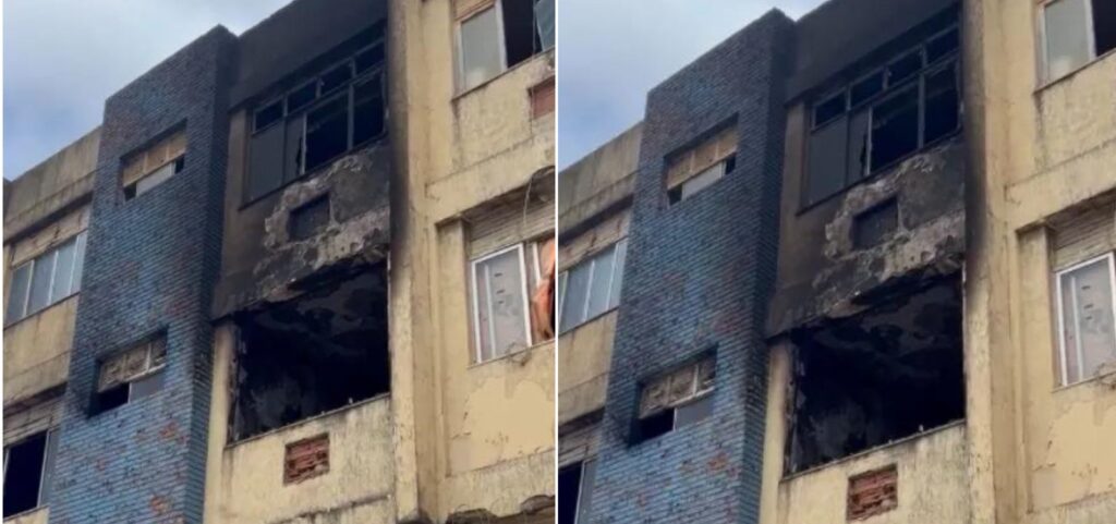 Hotel abandonado é atingido por incêndio em Patamares