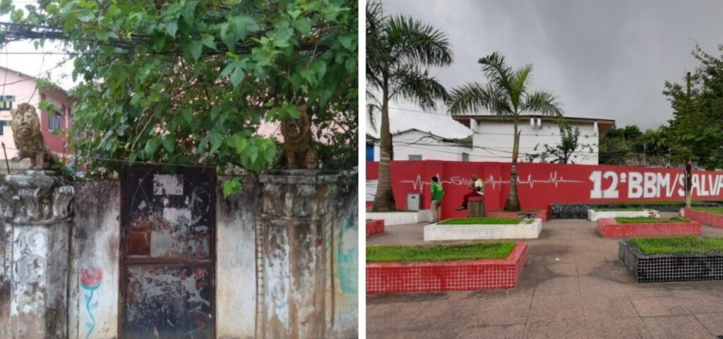 Dois Leões: Reforma destrói os icônicos 2 leões do Largo do bairro