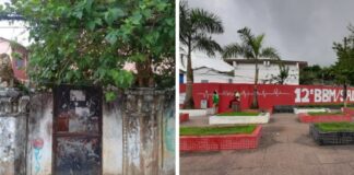 Dois Leões: Reforma destrói os icônicos 2 leões do Largo do bairro
