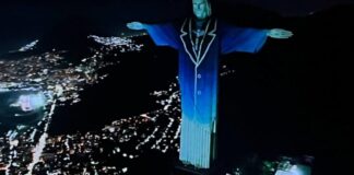 Homenagem: Cristo Redentor aparece “vestido” de Silvio Santos